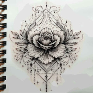 delicate-flowers tattoo design ideas thin line soft petals for upper shoulder