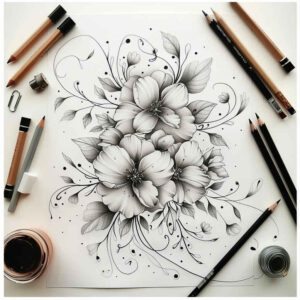 delicate-flowers tattoo design ideas simple form soft petals symbol of endurance
