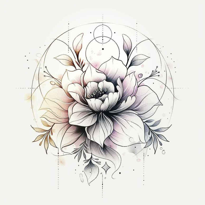 delicate-flowers tattoo design ideas miniature soft shadows for hip