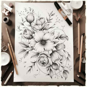 delicate-flowers tattoo design ideas unadorned subtle color shows courage