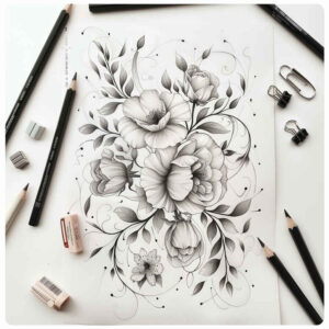 delicate-flowers tattoo design ideas clean shape subtle color strength and power