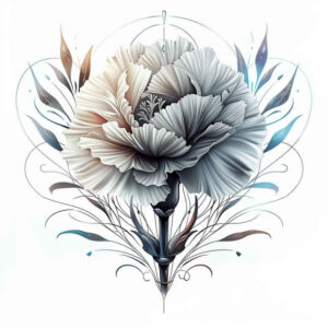 delicate-flowers tattoo design ideas soft curve subtle shading for chest