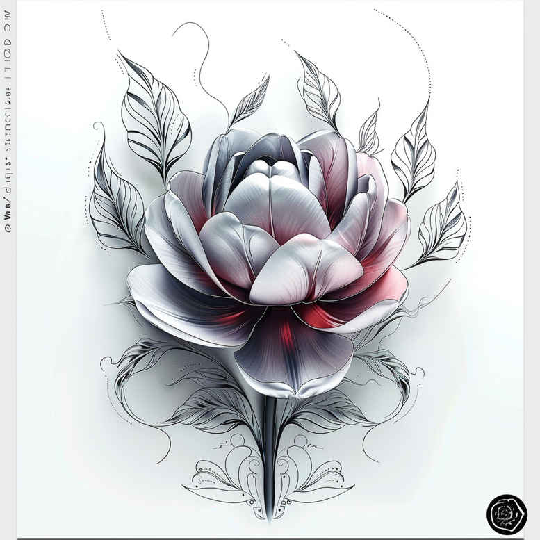 delicate-flowers tattoo design ideas symbol mark subtle shading symbolising endurance