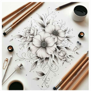 delicate-flowers tattoo design ideas sparse tender for lower back