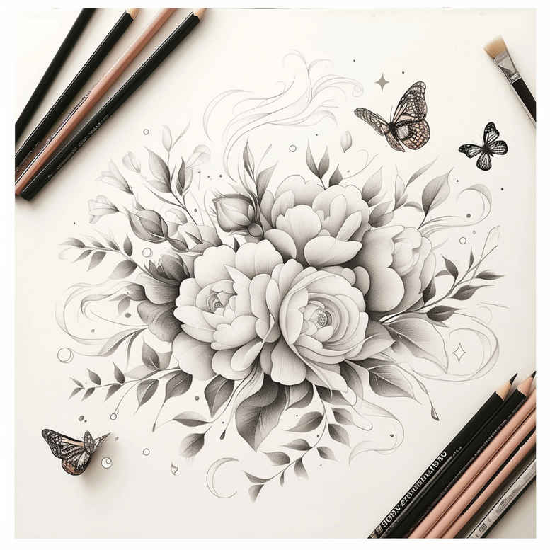delicate-flowers tattoo design ideas clear-cut tender stands for determination