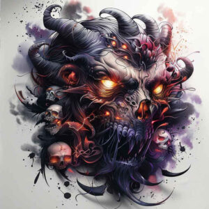 dark-power – tattoo design ideas free ai generated – possessed – for-calf – Gallery: demons-inkby-ai