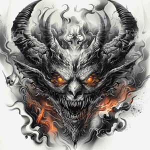 demon-and-magic – tattoo design ideas free ai generated – haunting – for-neck – Gallery: demons-inkby-ai