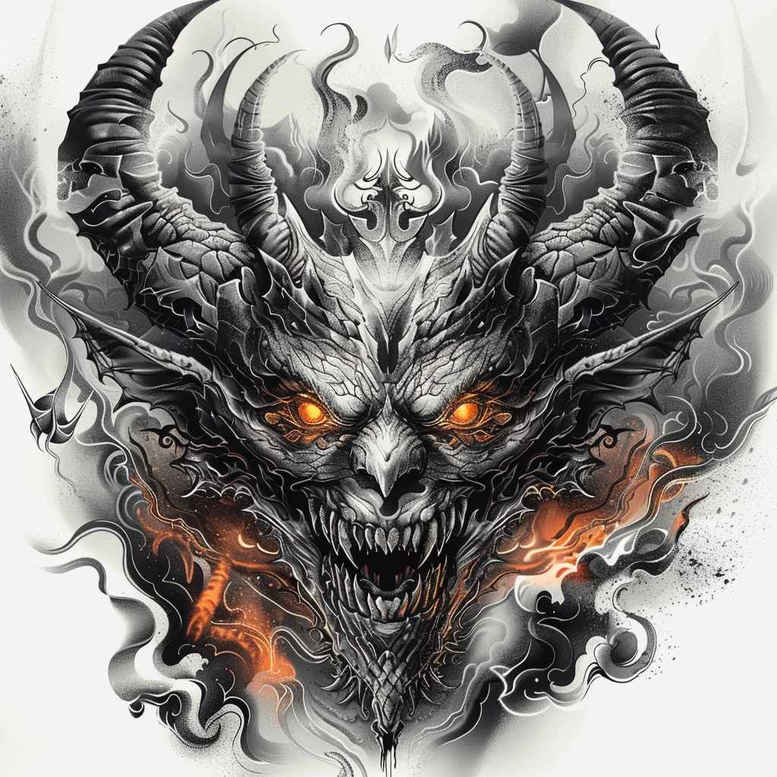 demon-and-magic – tattoo design ideas free ai generated – haunting – for-neck – Gallery: demons-inkby-ai