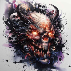 demon-guardian – tattoo design ideas free ai generated – realism-glass-effect – for-lower-chest – Gallery: demons-inkby-ai