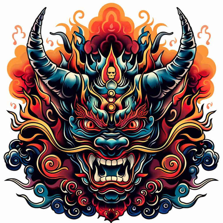 demon – tattoo design ideas free ai generated – agony – for-foot – Gallery: demons-inkby-ai