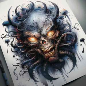 demon-monster – tattoo design ideas free ai generated – realism-life-like – for-nape – Gallery: demons-inkby-ai