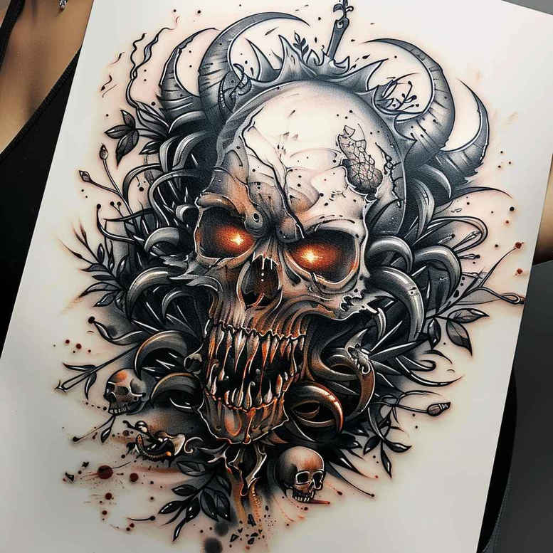 demon-of-evil – tattoo design ideas free ai generated – spirit – for-lower-back – Gallery: demons-inkby-ai