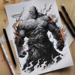 demon-with-fangs – tattoo design ideas free ai generated – shadowy – for-nape – Gallery: demons-inkby-ai