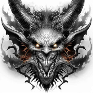 demon-with-tail – tattoo design ideas free ai generated – midnight – for-back-of-neck – Gallery: demons-inkby-ai