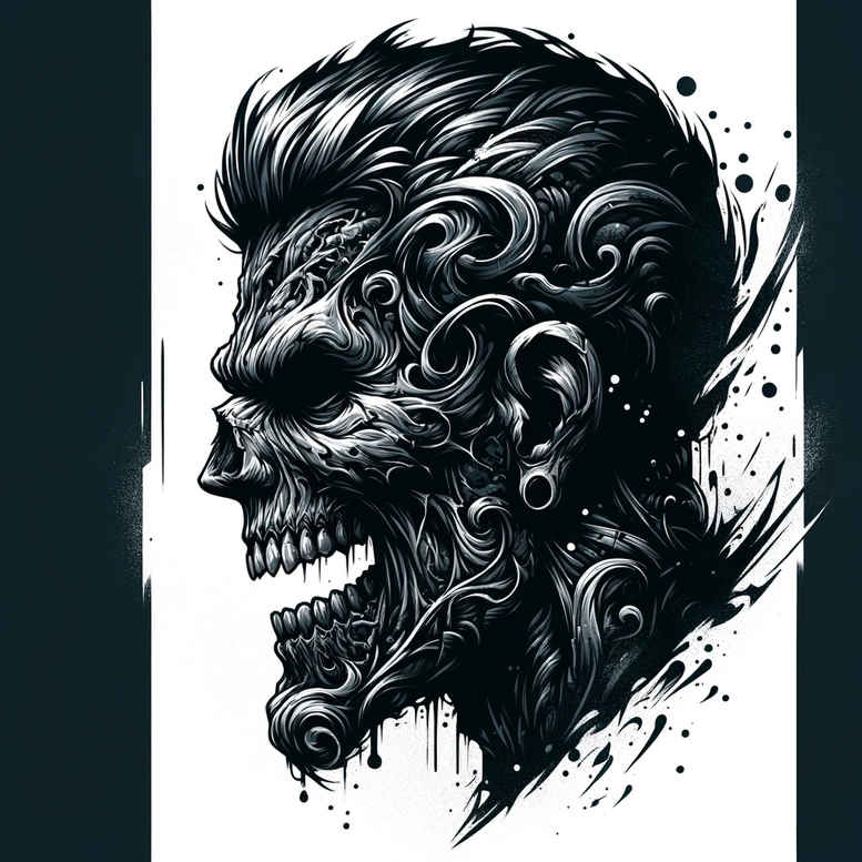 demonic-eyes – tattoo design ideas free ai generated – invisible-entity – for-collarbone – Gallery: demons-inkby-ai