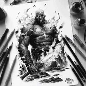 demonic-figure – tattoo design ideas free ai generated – haunted – for-shoulder-blade – Gallery: demons-inkby-ai