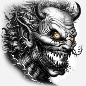 demonic-pattern – tattoo design ideas free ai generated – blackwork – for-fingers – Gallery: demons-inkby-ai