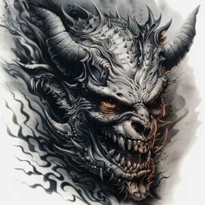 demonic-pattern – tattoo design ideas free ai generated – faded-memory – for-elbow – Gallery: demons-inkby-ai