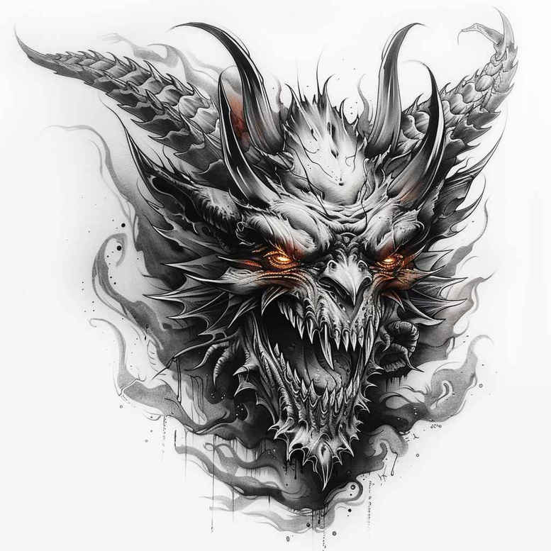 demonic-power – tattoo design ideas free ai generated – neotraditional-subtle-tone – for-hip – Gallery: demons-inkby-ai