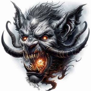 demonic-shadow – tattoo design ideas free ai generated – invisible-entity – for-knee – Gallery: demons-inkby-ai