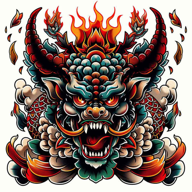 demonic-wrath – tattoo design ideas free ai generated – surrealism-abstract-forms – for-nape – Gallery: demons-inkby-ai