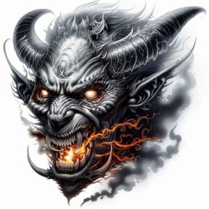 devil-demon – tattoo design ideas free ai generated – neotraditional-artful-color – for-side – Gallery: demons-inkby-ai