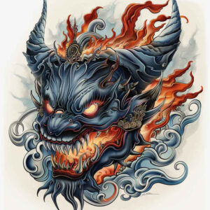 devil-demon – tattoo design ideas free ai generated – surrealism-floating-elements – for-thigh – Gallery: demons-inkby-ai