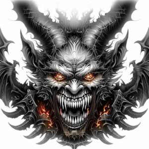 devilish-force – tattoo design ideas free ai generated – spectral – for-sternum – Gallery: demons-inkby-ai