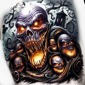 evil-demon – tattoo design ideas free ai generated – realism-real-life-shading – for-scapula – Gallery: demons-inkby-ai