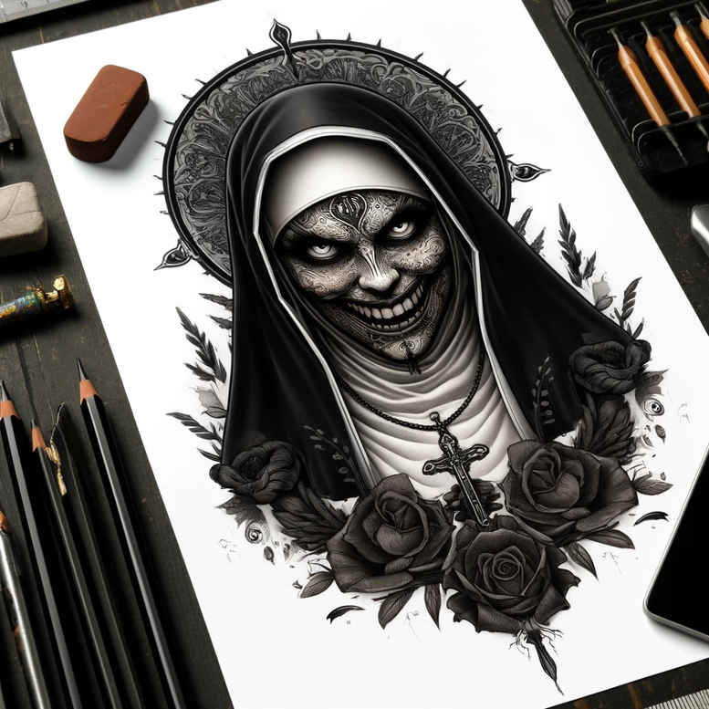 evil-demon – tattoo design ideas free ai generated – realism-realistic-dimension – for-spine – Gallery: demons-inkby-ai