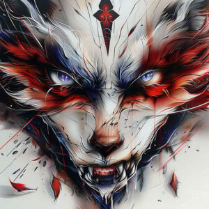 fanged-demon – tattoo design ideas free ai generated – neotraditional-layered-inks – for-neck – Gallery: demons-inkby-ai