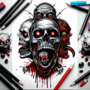 fiery-demon – tattoo design ideas free ai generated – realism-smooth-blackwork – for-biceps – Gallery: demons-inkby-ai