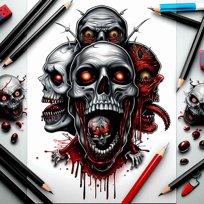 fiery-demon – tattoo design ideas free ai generated – realism-smooth-blackwork – for-biceps – Gallery: demons-inkby-ai
