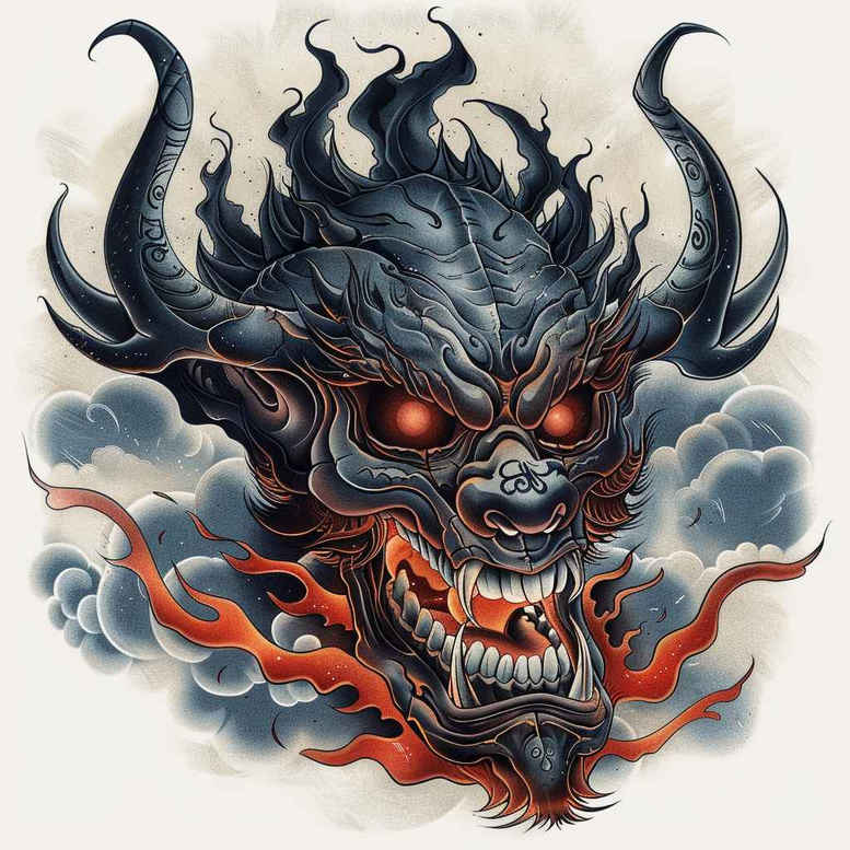 ghost-demon – tattoo design ideas free ai generated – realism-refined-lines – for-sternum – Gallery: demons-inkby-ai