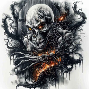 ghostly-figure – tattoo design ideas free ai generated – nightmare – for-wrist-side – Gallery: demons-inkby-ai