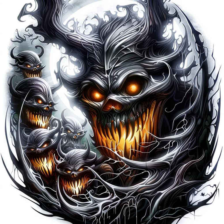 ghostly-figure – tattoo design ideas free ai generated – twisted – for-ribs – Gallery: demons-inkby-ai
