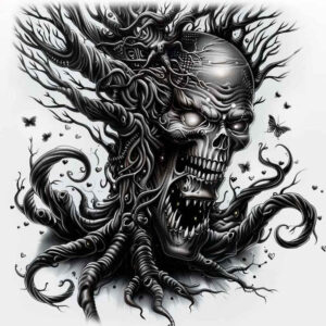 hell-symbol – tattoo design ideas free ai generated – macabre – for-lower-thigh – Gallery: demons-inkby-ai