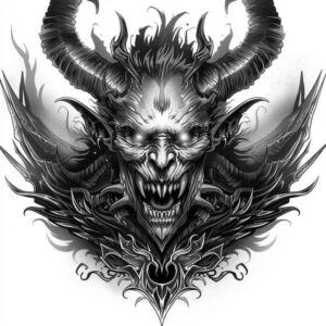 hell-symbol – tattoo design ideas free ai generated – screaming – for-stomach – Gallery: demons-inkby-ai