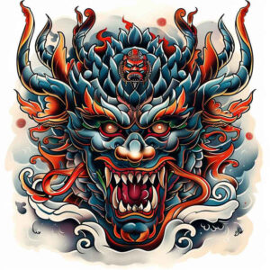 hellspawn-figure – tattoo design ideas free ai generated – mask – for-lower-chest – Gallery: demons-inkby-ai