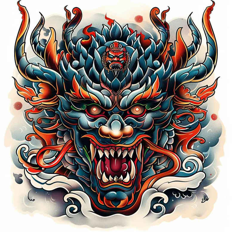 hellspawn-figure – tattoo design ideas free ai generated – mask – for-lower-chest – Gallery: demons-inkby-ai