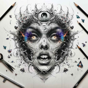 infernal-figure – tattoo design ideas free ai generated – disturbing – for-back-shoulder – Gallery: demons-inkby-ai