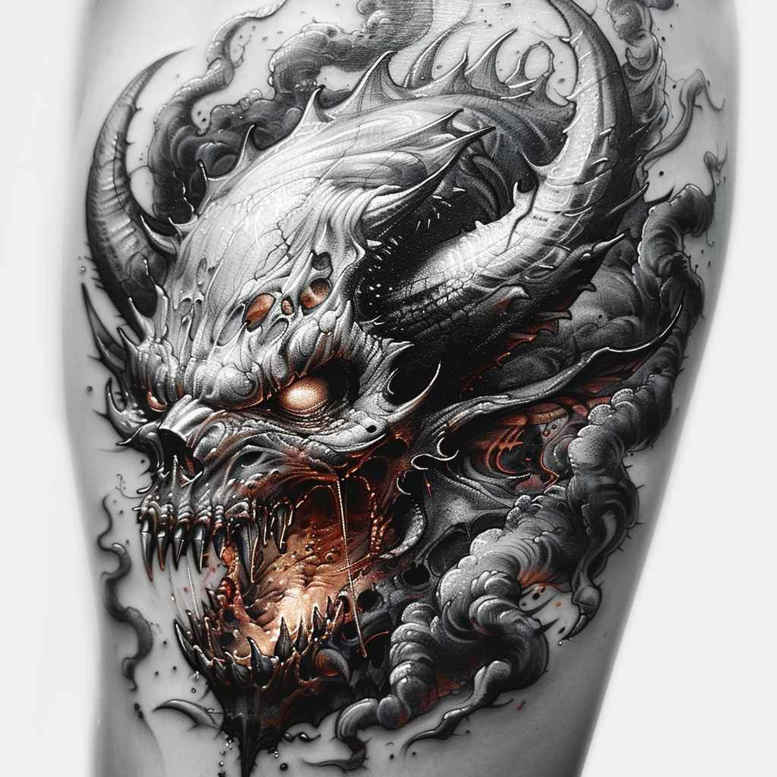 infernal-figure – tattoo design ideas free ai generated – supernatural – for-sternum – Gallery: demons-inkby-ai