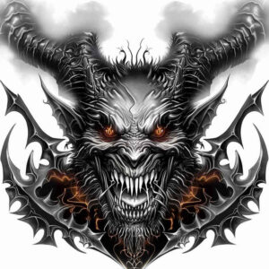 night-demon – tattoo design ideas free ai generated – surrealism-fluid-forms – for-forearm – Gallery: demons-inkby-ai