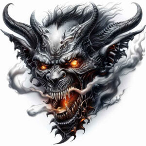 powerful-demon – tattoo design ideas free ai generated – ancient-curse – for-lower-thigh – Gallery: demons-inkby-ai