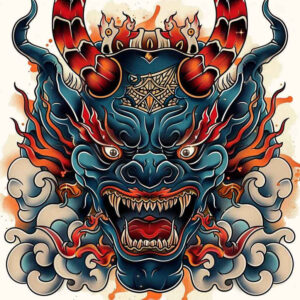 powerful-demon – tattoo design ideas free ai generated – lurking – for-scapula – Gallery: demons-inkby-ai