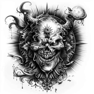 sinister-demon – tattoo design ideas free ai generated – realism-ink-realism – for-wrist – Gallery: demons-inkby-ai