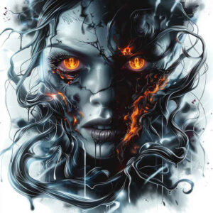 supernatural-demon – tattoo design ideas free ai generated – surrealism-ethereal – for-lower-leg – Gallery: demons-inkby-ai