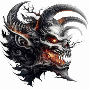 demons tattoo design ideas artistic contrast abstract for lower back