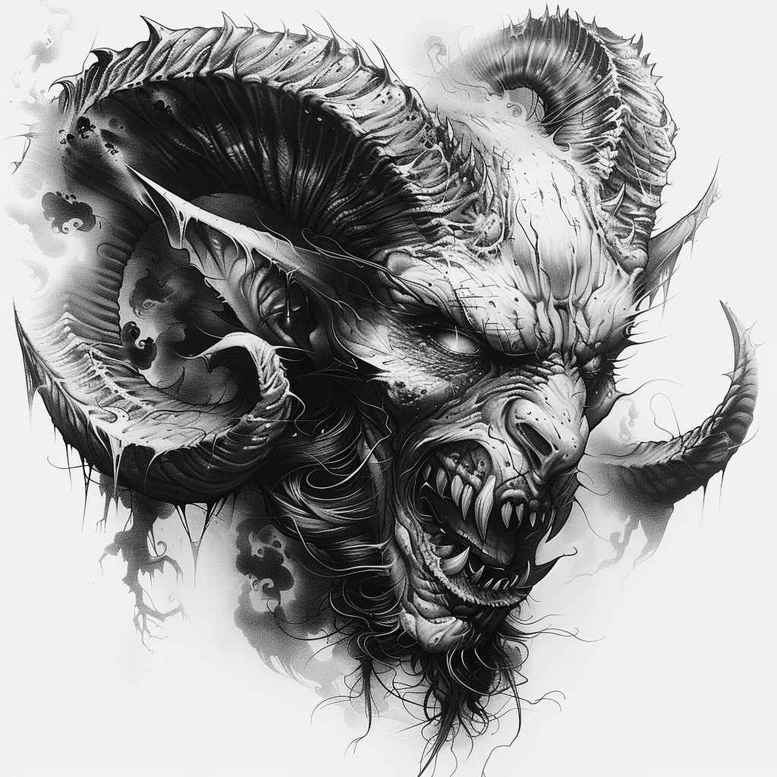 demons tattoo design ideas Realism light play abstract for upper arm