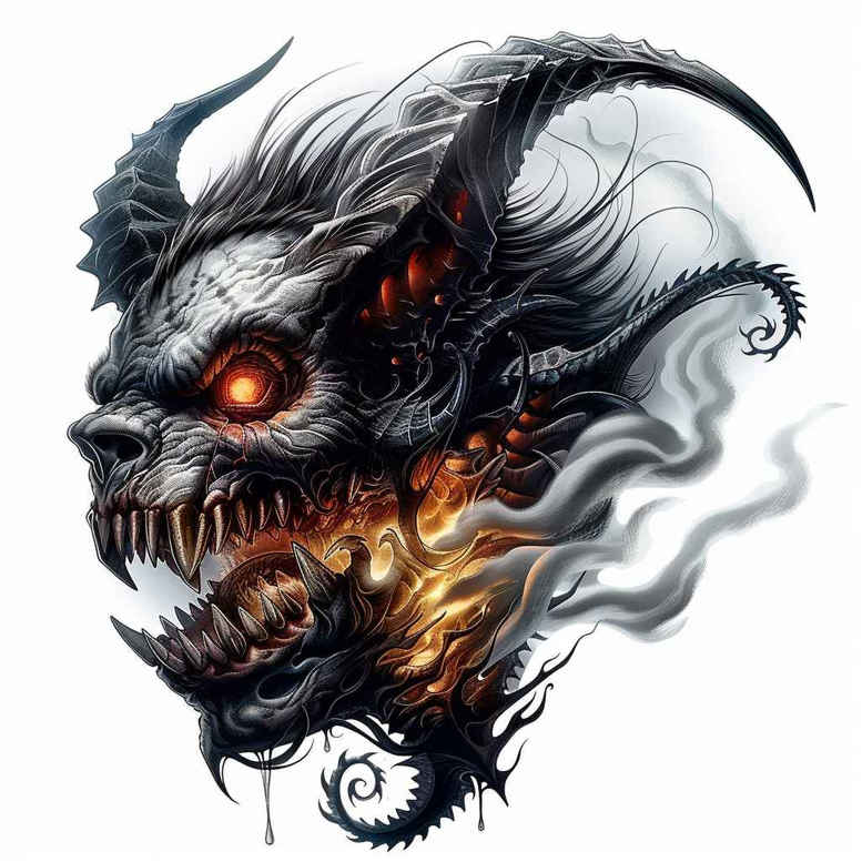 demons tattoo design ideas Surrealism unreal clawed for abdomen